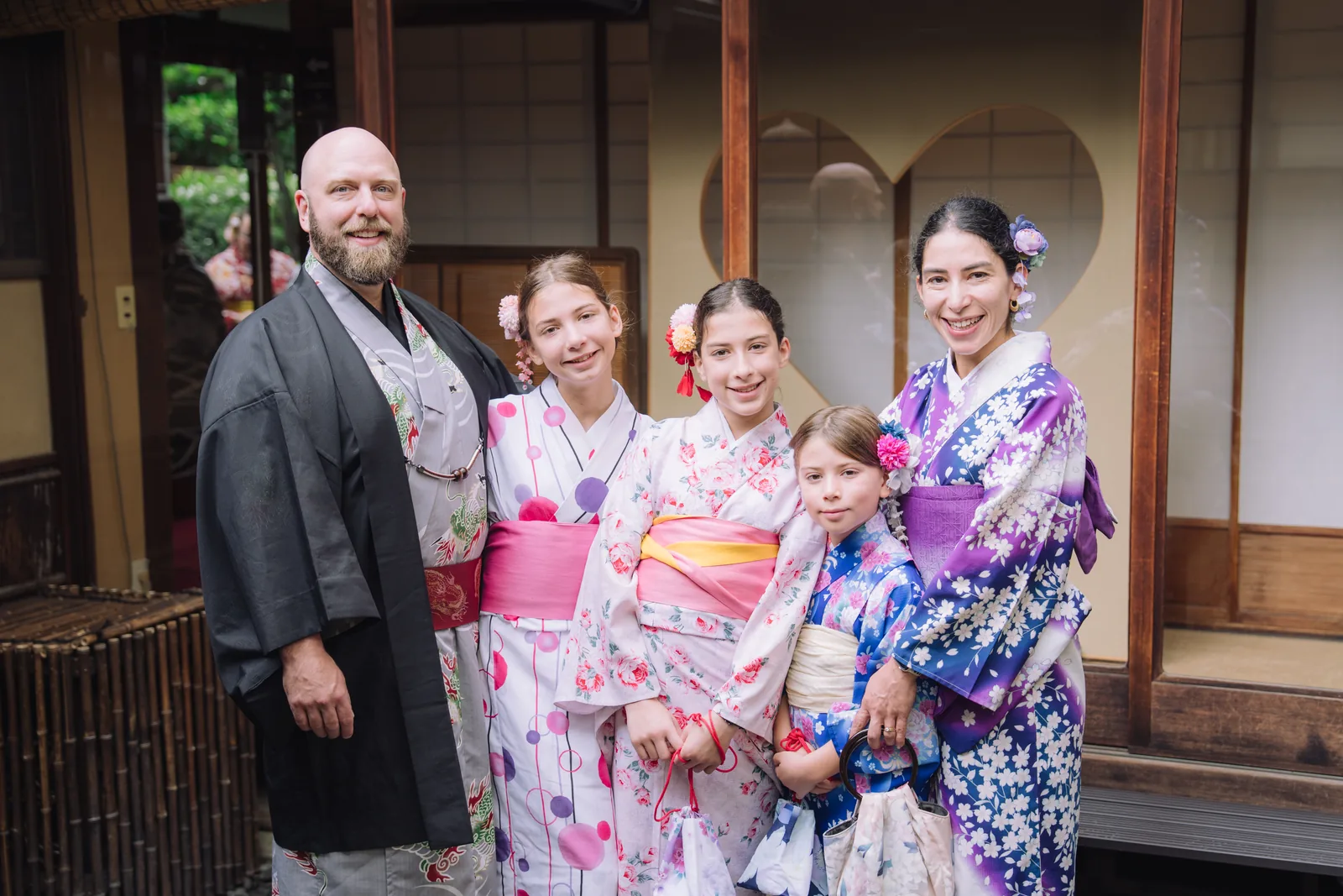 A family memory in colorful kimono