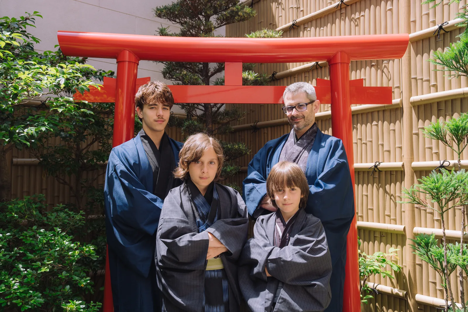 A family enjoying a Kyoto cultural experience together