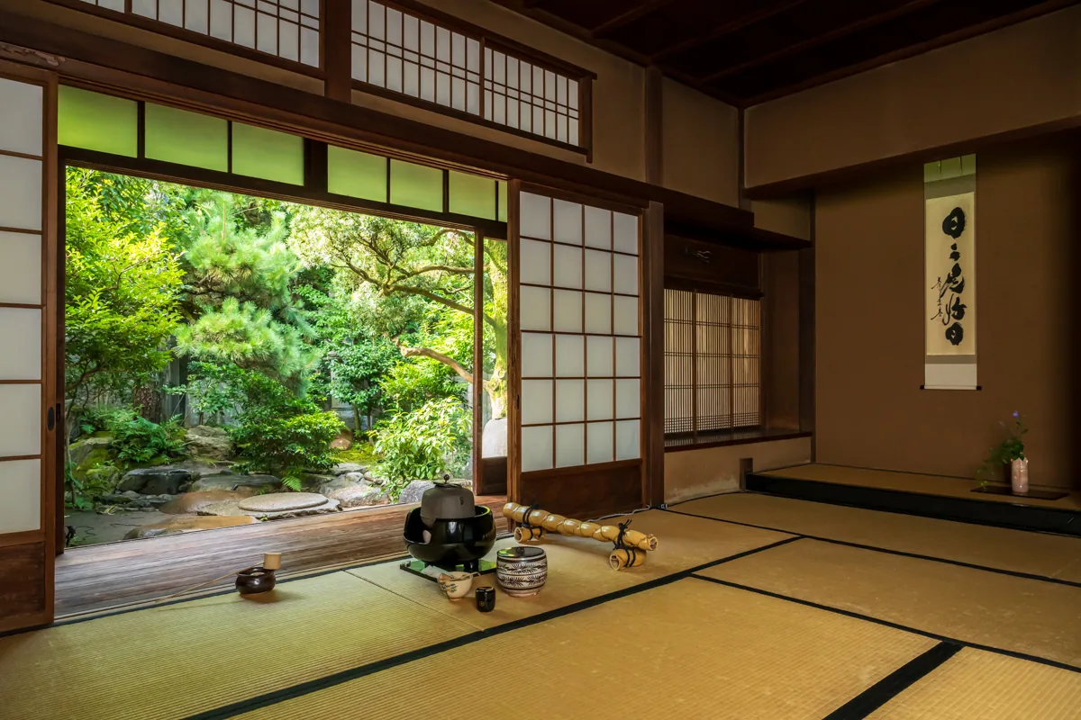 Tea room overlooking the Gion garden