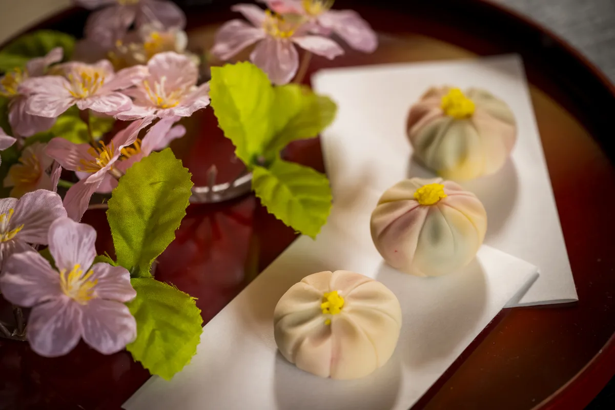 Handmade seasonal wagashi