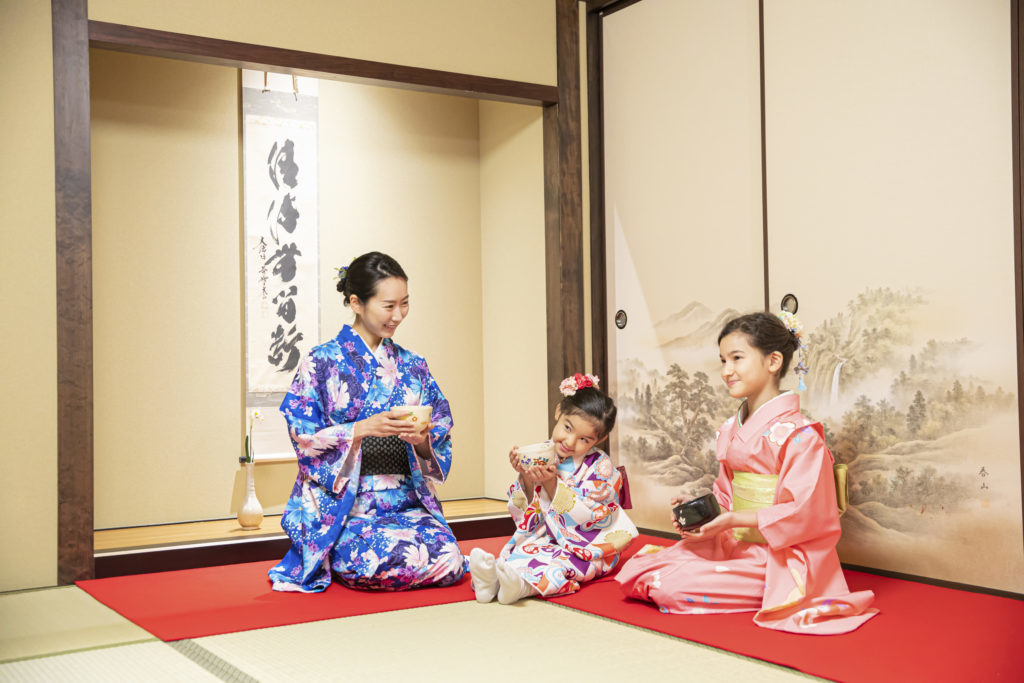 Family kids tea ceremony