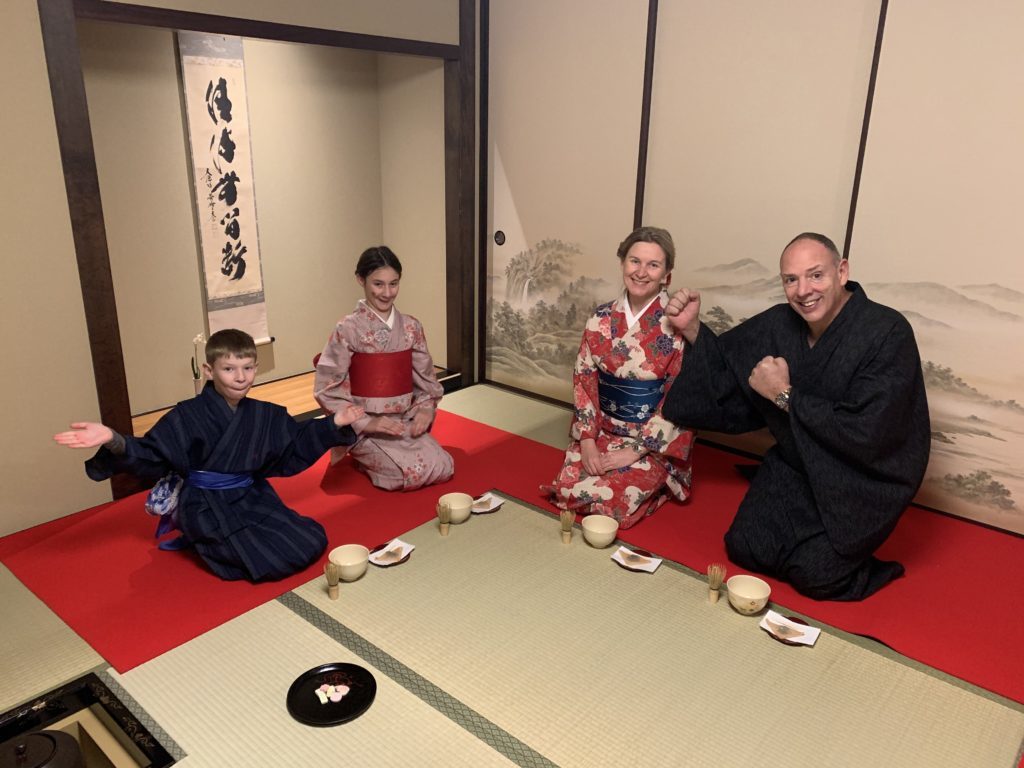 family kids tea ceremony