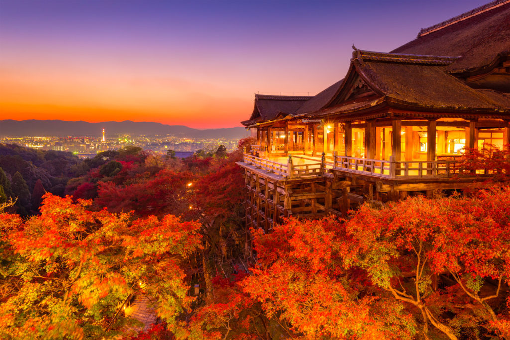Kyoto, Japan at Kiyomizu-dera Temple.