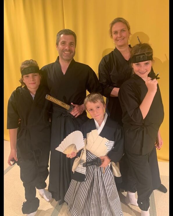 ninja and samurai class with kids