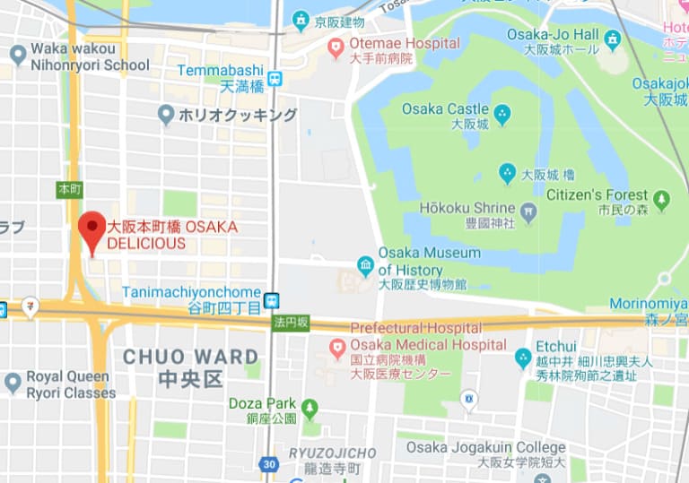 Osaka Delicious map