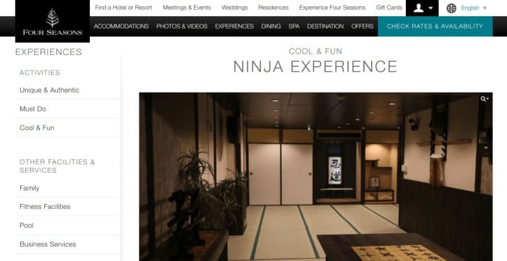 Four Seasons Ninja Experience