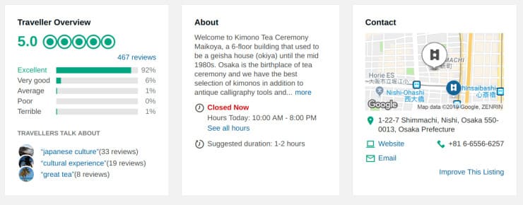 Maikoya Experience Kyoto 5 Star Rated
