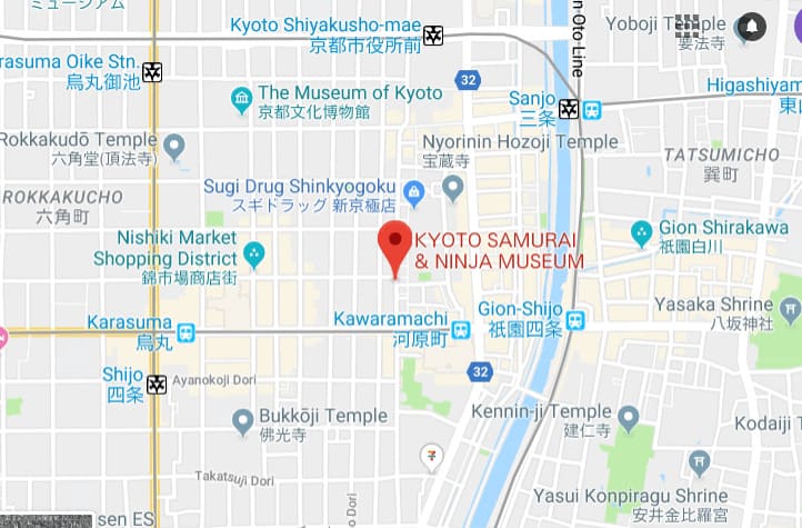 Samurai & Ninja Museum Kyoto map