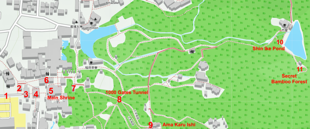 Fushimi Inari Tour Map